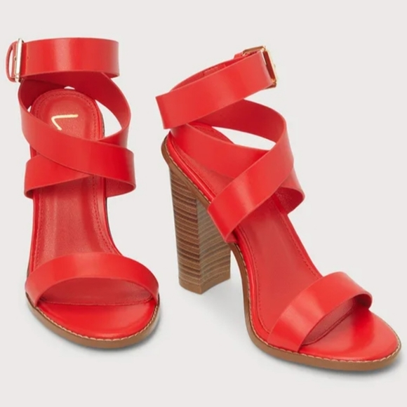 Lulus Ankle strap heels NWT size 7 Red ( Ss5 ) - Picture 2 of 6